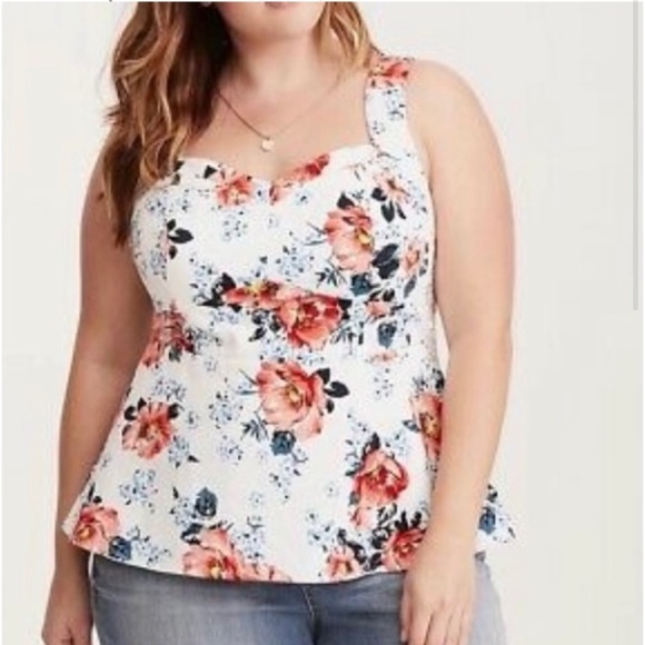 Torrid floral peplum top - Picture 3 of 7